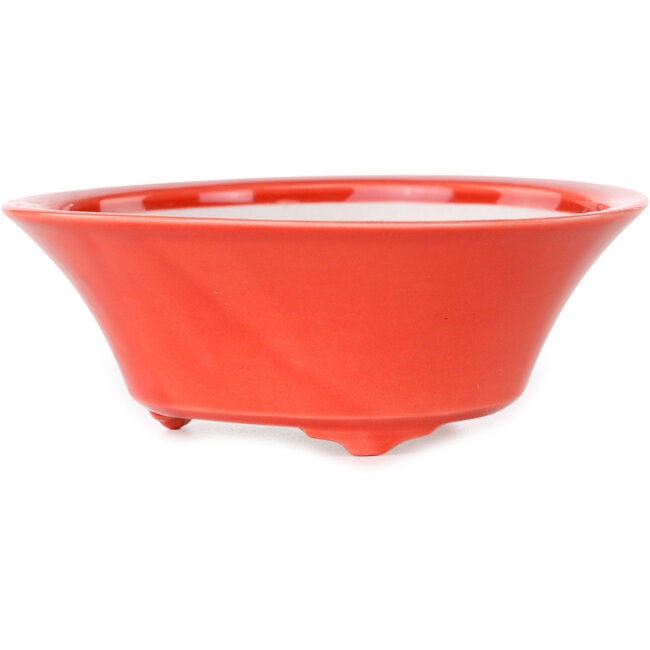 Vaso bonsai rotondo rosso di Seifu - 120 x 120 x 48 mm