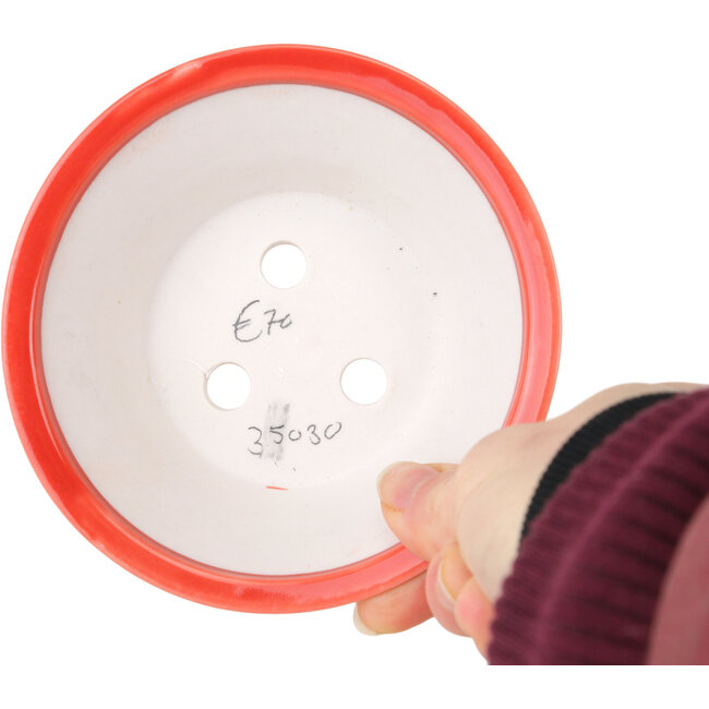 Vaso bonsai rotondo rosso di Seifu - 120 x 120 x 48 mm