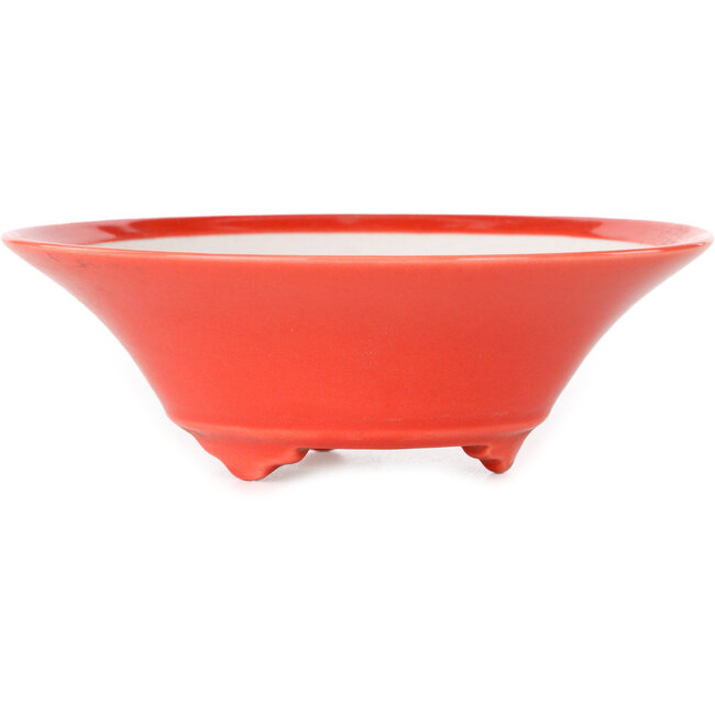 Round red bonsai pot by Seifu - 120 x 120 x 40 mm