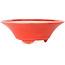 Round red bonsai pot by Seifu - 120 x 120 x 40 mm