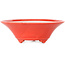 Round red bonsai pot by Seifu - 120 x 120 x 40 mm