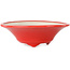 Round red bonsai pot by Seifu - 92 x 92 x 32 mm
