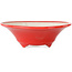 Round red bonsai pot by Seifu - 92 x 92 x 32 mm