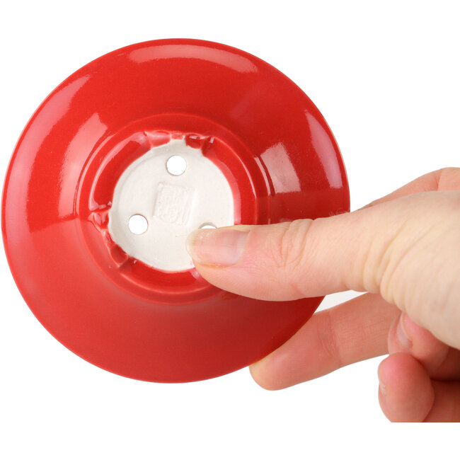 Round red bonsai pot by Seifu - 92 x 92 x 32 mm