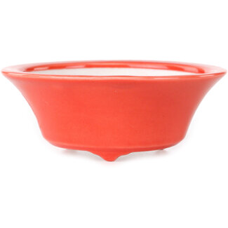 Seifu 85 mm round red bonsai pot by Seifu, Japan