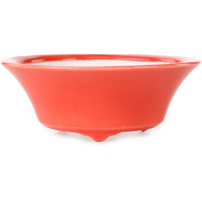 Round red bonsai pot by Seifu - 85 x 85 x 35 mm