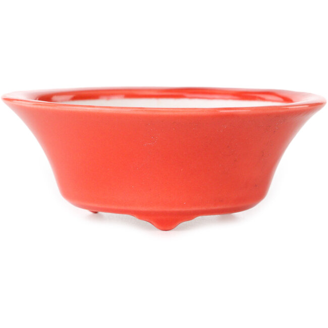 Ronde rode bonsaipot van Seifu - 85 x 85 x 35 mm