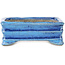 Rectangular blue bonsai pot by Terahata Satomi Mazan - 72 x 50 x 27 mm