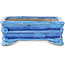 Rectangular blue bonsai pot by Terahata Satomi Mazan - 72 x 50 x 27 mm