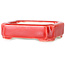Maceta rectangular para bonsái roja de Terahata Satomi Mazan - 72 x 58 x 20 mm