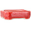 Pot à bonsaï rectangulaire rouge par Terahata Satomi Mazan - 72 x 58 x 20 mm