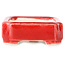 Pot à bonsaï rectangulaire rouge par Terahata Satomi Mazan - 72 x 58 x 20 mm