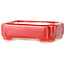 Rectangular red bonsai pot by Terahata Satomi Mazan - 72 x 58 x 20 mm