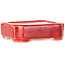 Rectangular red bonsai pot by Terahata Satomi Mazan - 72 x 58 x 20 mm
