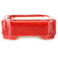 Maceta rectangular para bonsái roja de Terahata Satomi Mazan - 72 x 58 x 20 mm
