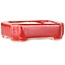 Rectangular red bonsai pot by Terahata Satomi Mazan - 72 x 58 x 20 mm