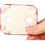 Pot à bonsaï rectangulaire rouge par Terahata Satomi Mazan - 72 x 58 x 20 mm