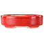 Maceta ovalada para bonsái roja de Terahata Satomi Mazan - 95 x 70 x 25 mm