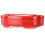 Oval red bonsai pot by Terahata Satomi Mazan - 95 x 70 x 25 mm