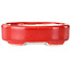 Ovaler roter Bonsaitopf von Terahata Satomi Mazan – 95 x 70 x 25 mm