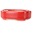 Ovaler roter Bonsaitopf von Terahata Satomi Mazan – 95 x 70 x 25 mm
