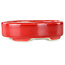 Maceta ovalada para bonsái roja de Terahata Satomi Mazan - 95 x 70 x 25 mm