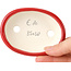 Oval red bonsai pot by Terahata Satomi Mazan - 95 x 70 x 25 mm