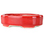 Oval red bonsai pot by Terahata Satomi Mazan - 95 x 70 x 25 mm