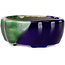Mokko blauw en groene craquelé bonsaipot van Terahata Satomi Mazan - 102 x 85 x 40 mm