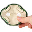 Maceta para bonsái craquelé verde Mokko de Terahata Satomi Mazan - 102 x 85 x 40 mm