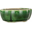 Maceta para bonsái craquelé verde Mokko de Terahata Satomi Mazan - 102 x 85 x 40 mm