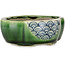 Maceta para bonsái craquelé verde Mokko de Terahata Satomi Mazan - 102 x 85 x 40 mm