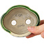 Mokko green craquelé bonsai pot by Terahata Satomi Mazan - 102 x 85 x 40 mm