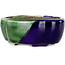 Vaso bonsai Mokko craquelé blu e verde di Terahata Satomi Mazan - 102 x 85 x 40 mm