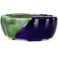 Maceta para bonsái craquelé azul y verde Mokko de Terahata Satomi Mazan - 102 x 85 x 40 mm