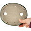Pot à bonsaï ovale vert craquelé avec accent bleu par Terahata Satomi Mazan - 155 x 127 x 32 mm