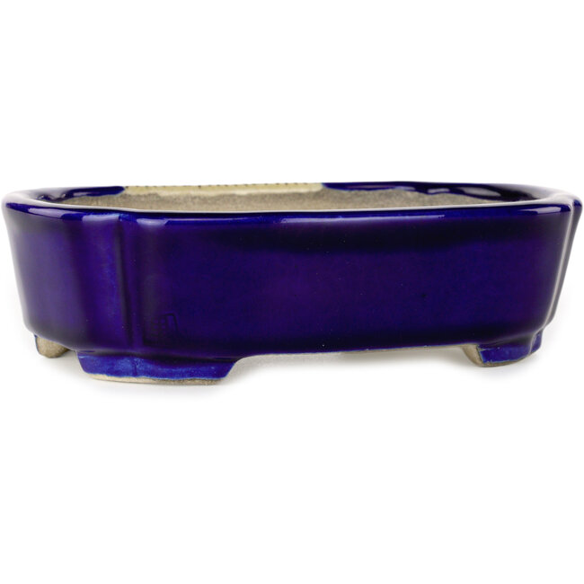 Mokko blauer Bonsaitopf von Terahata Satomi Mazan – 160 x 120 x 45 mm