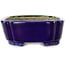 Mokko blue and green craquelé bonsai pot by Terahata Satomi Mazan - 160 x 120 x 45 mm
