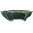 Lotus green with a blue accent bonsai pot by Terahata Satomi Mazan - 203 x 175 x 55 mm