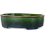 Vaso bonsai ovale verde di Terahata Satomi Mazan - 192 x 160 x 55 mm