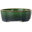 Vaso bonsai ovale verde di Terahata Satomi Mazan - 192 x 160 x 55 mm