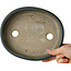 Ovale groene bonsaipot van Terahata Satomi Mazan - 192 x 160 x 55 mm