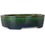 Ovale groene bonsaipot van Terahata Satomi Mazan - 192 x 160 x 55 mm