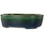 Vaso bonsai ovale verde di Terahata Satomi Mazan - 192 x 160 x 55 mm