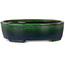 Ovale groene bonsaipot van Terahata Satomi Mazan - 192 x 160 x 55 mm