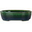Ovale groene bonsaipot van Terahata Satomi Mazan - 192 x 160 x 55 mm