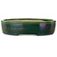 Maceta ovalada para bonsái verde de Terahata Satomi Mazan - 222 x 175 x 52 mm