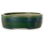 Ovaler grüner Bonsaitopf von Terahata Satomi Mazan – 222 x 175 x 52 mm
