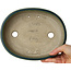 Pot à bonsaï ovale vert par Terahata Satomi Mazan - 222 x 175 x 52 mm