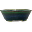 Vaso bonsai ovale verde di Terahata Satomi Mazan - 230 x 200 x 75 mm